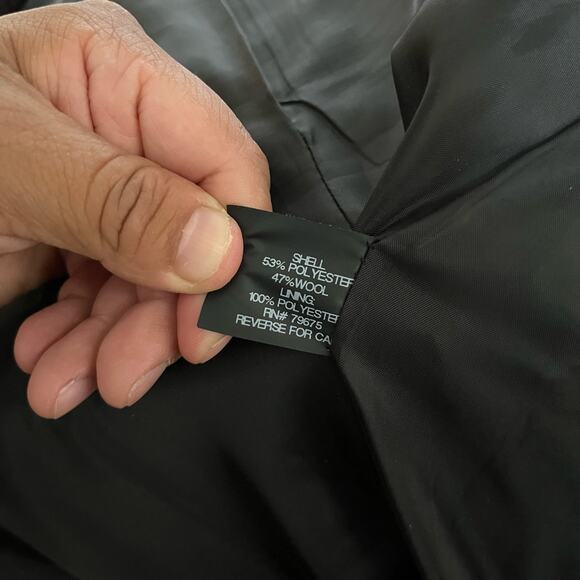 Anne Klein Sz Large Wool Blend Long Pea Coat Brown Women's - Picture 8 of 8